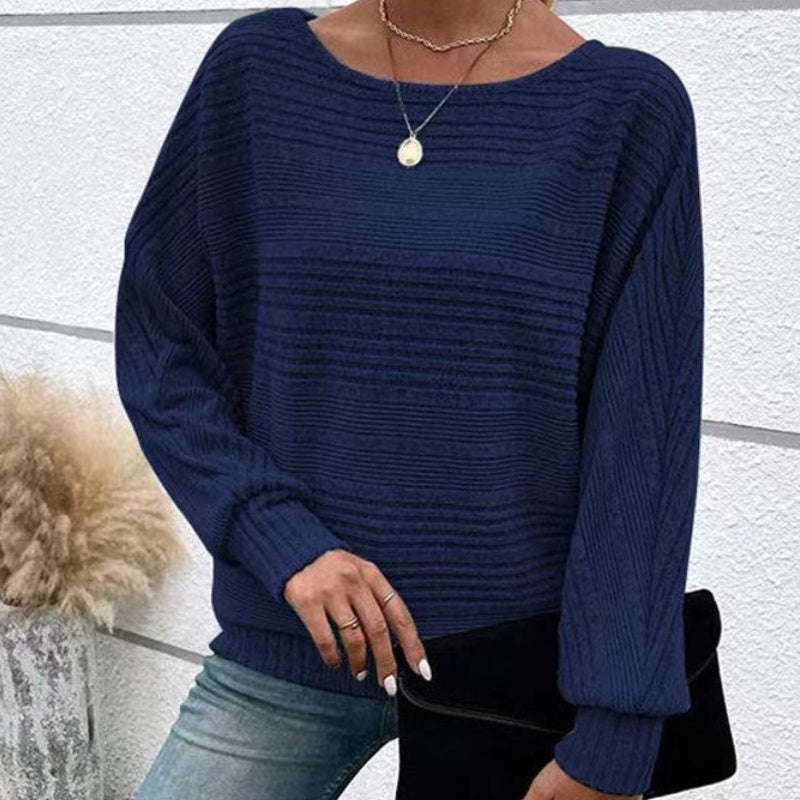 Long Sleeves Solid Striped Top