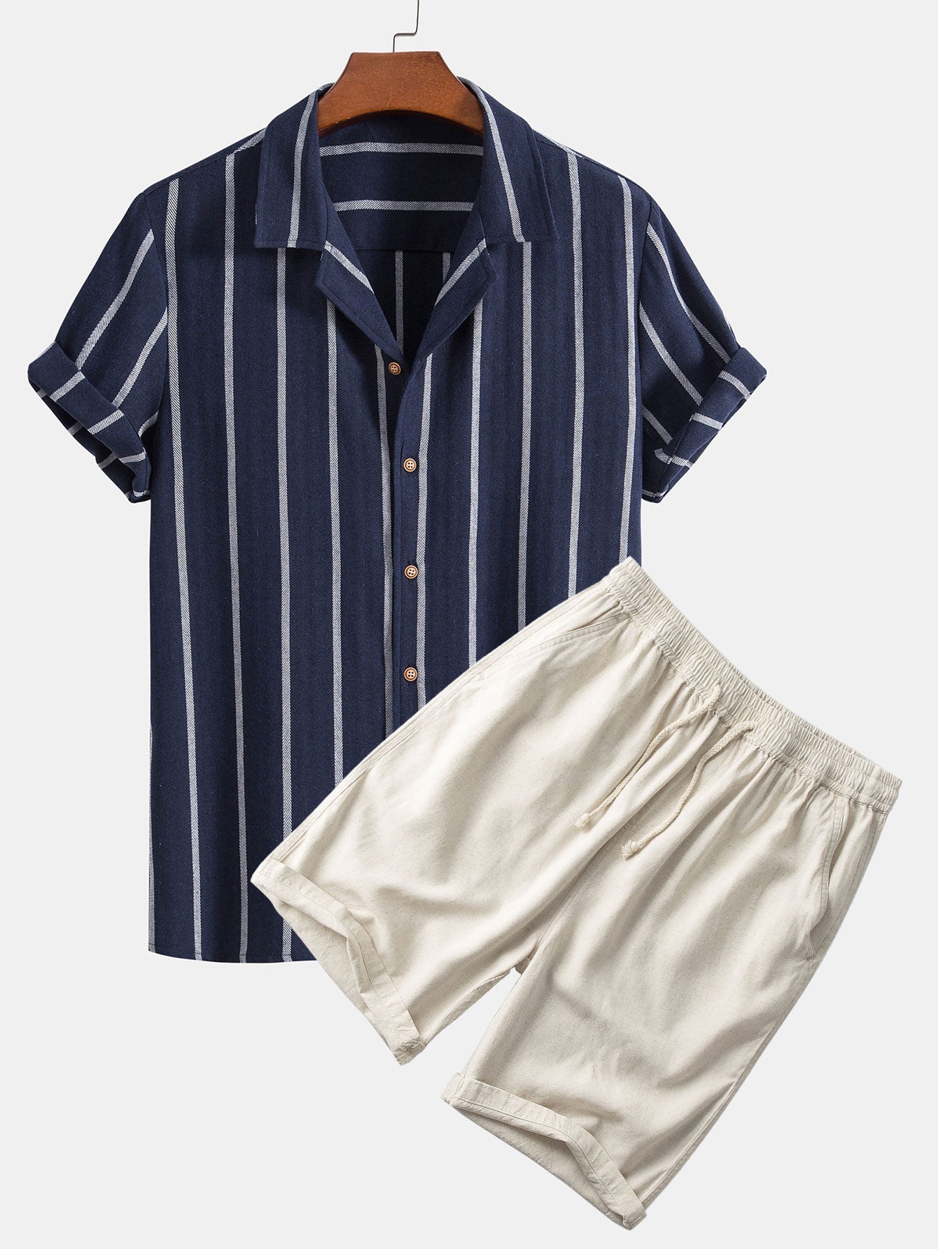 Sören | Striped Shirt & Shorts Set