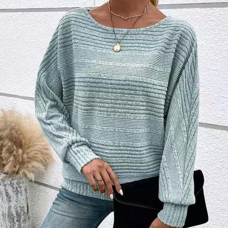 Long Sleeves Solid Striped Top