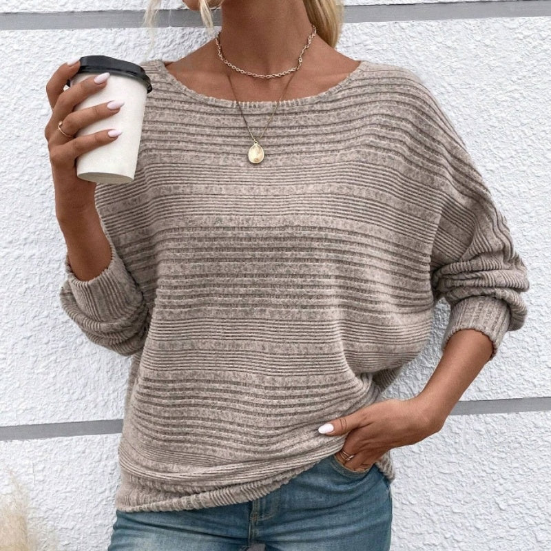 Long Sleeves Solid Striped Top