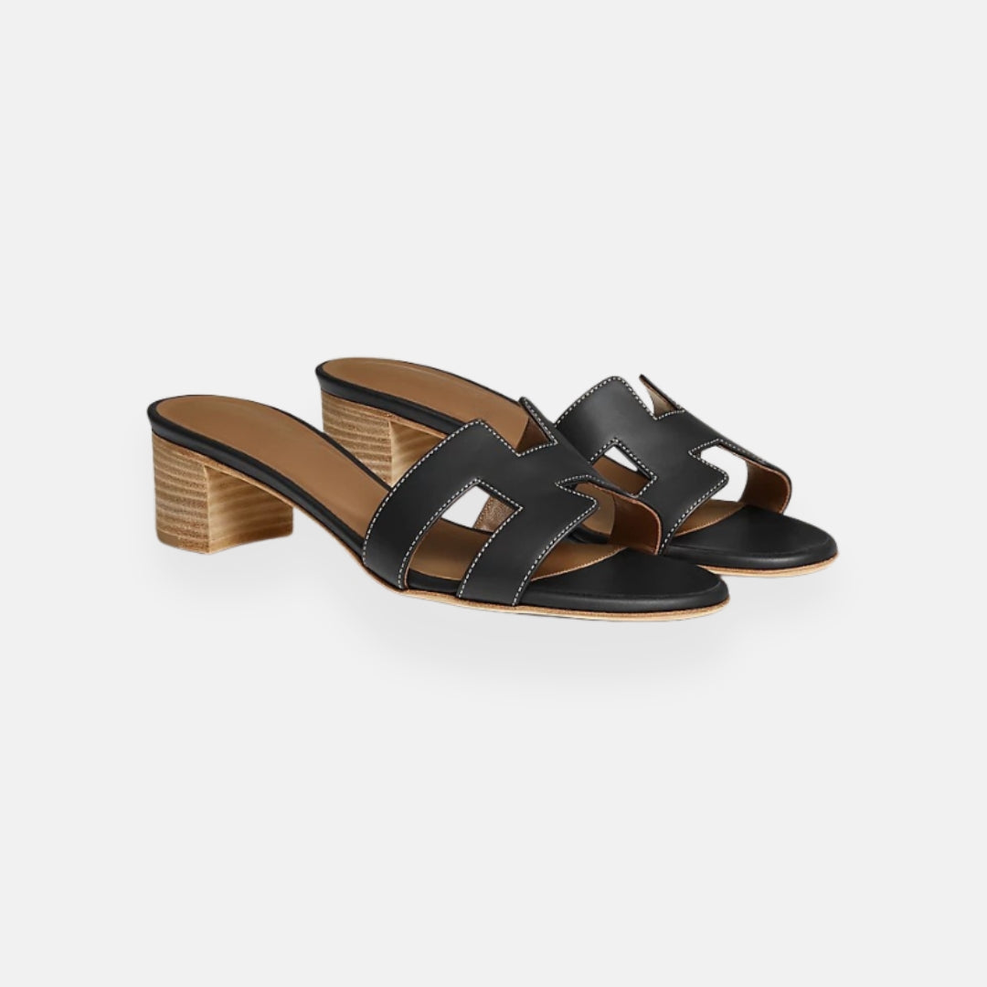 Clara | Low Heel Open-Toe Mules