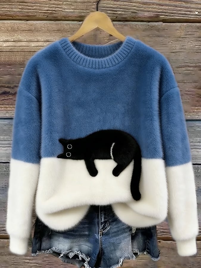 Luna | Women's Cat Print Sweater
