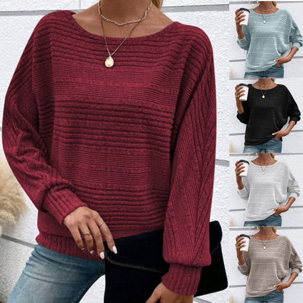 Long Sleeves Solid Striped Top