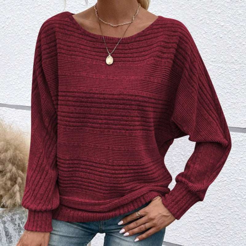 Long Sleeves Solid Striped Top