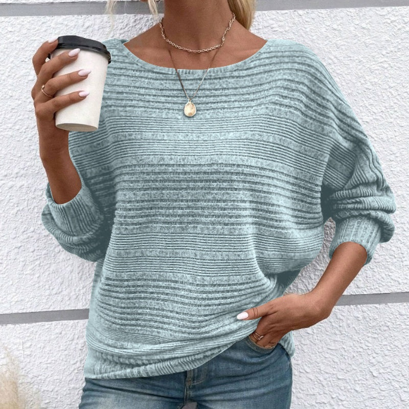 Long Sleeves Solid Striped Top