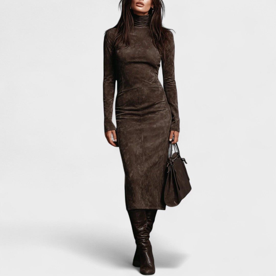 ARVIELLE - Elegant Suede-Style Dress