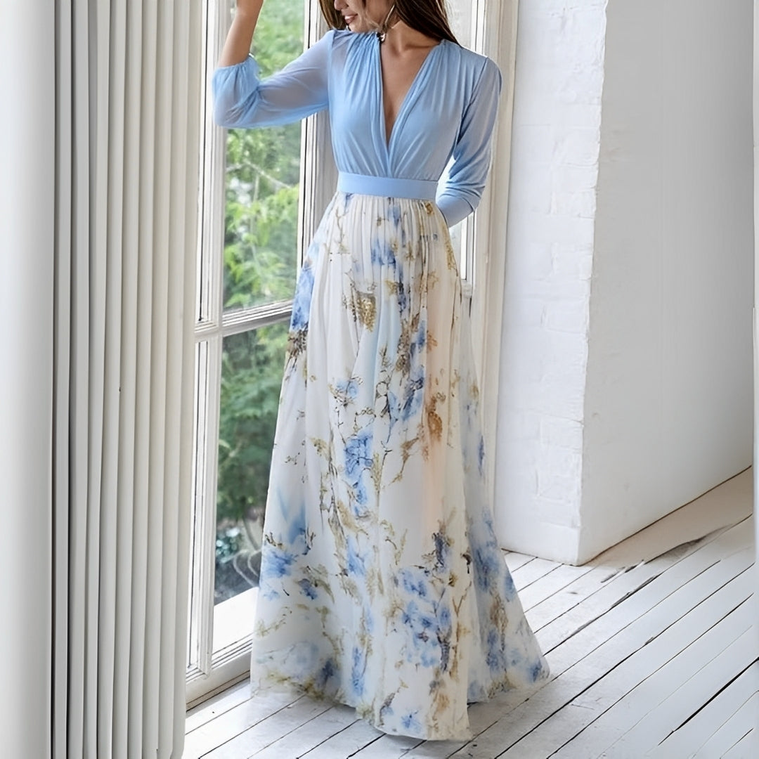 Cherise - Fashionable Long Dress with Floral Print