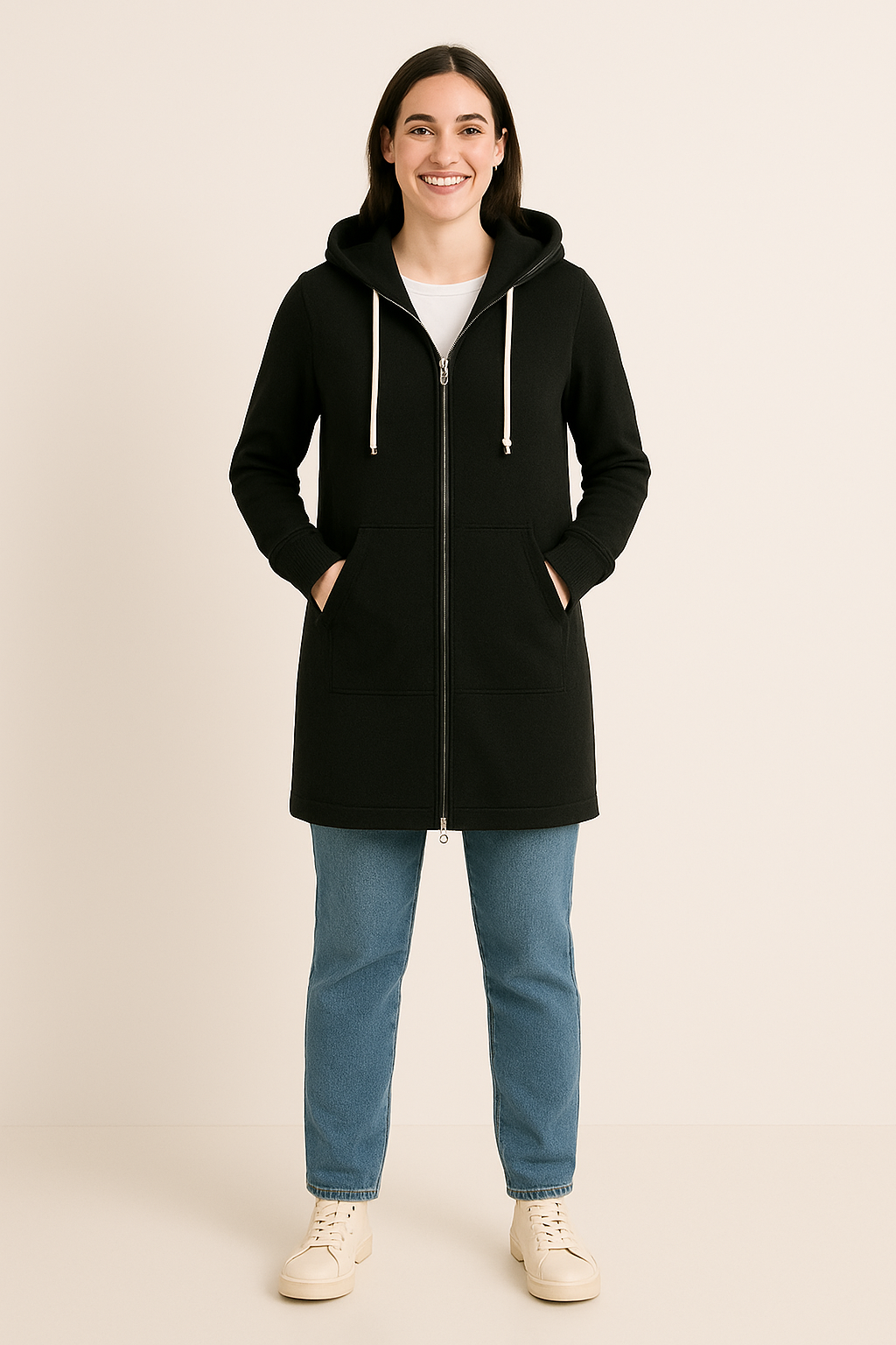 Beltrada | Stylish Knee-Length Hoodie