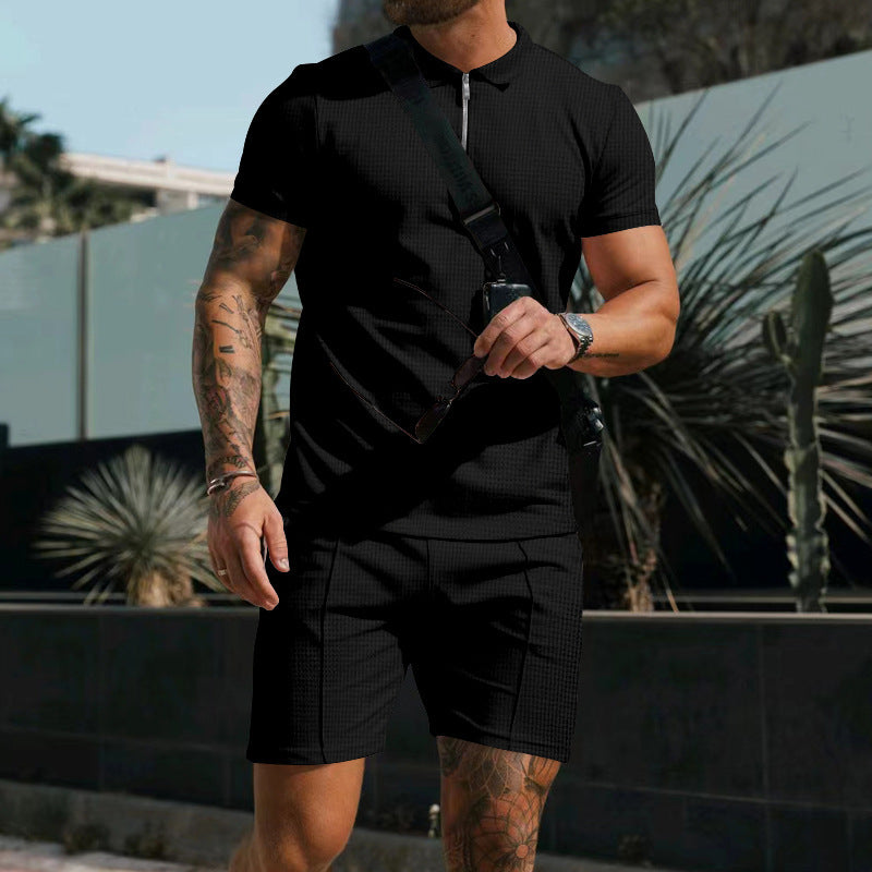 Marek | Zip Polo & Shorts Set