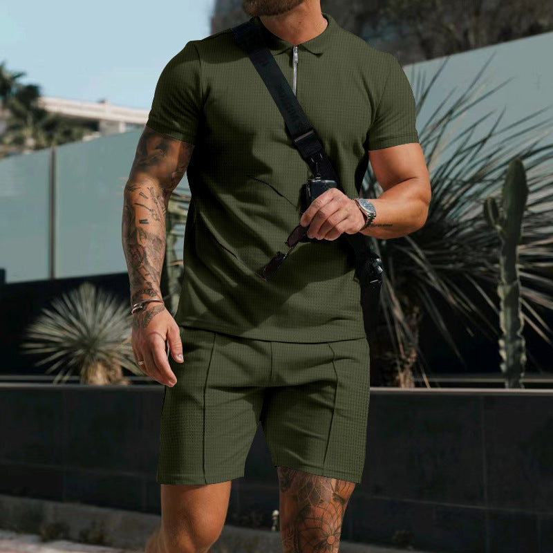 Marek | Zip Polo & Shorts Set