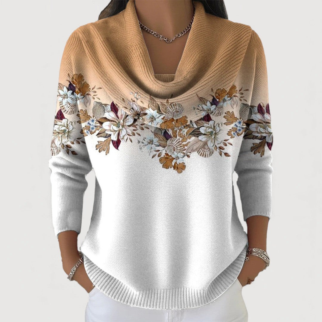 Alora | Flower Sweater with Soft Neckline