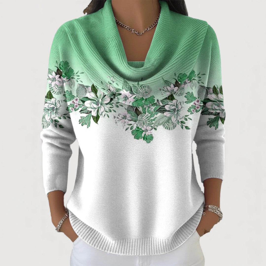 Alora | Flower Sweater with Soft Neckline