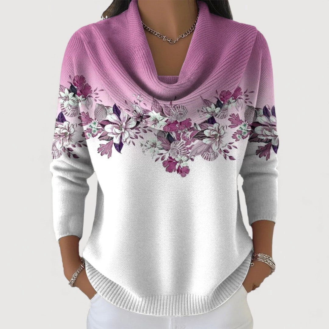 Alora | Flower Sweater with Soft Neckline