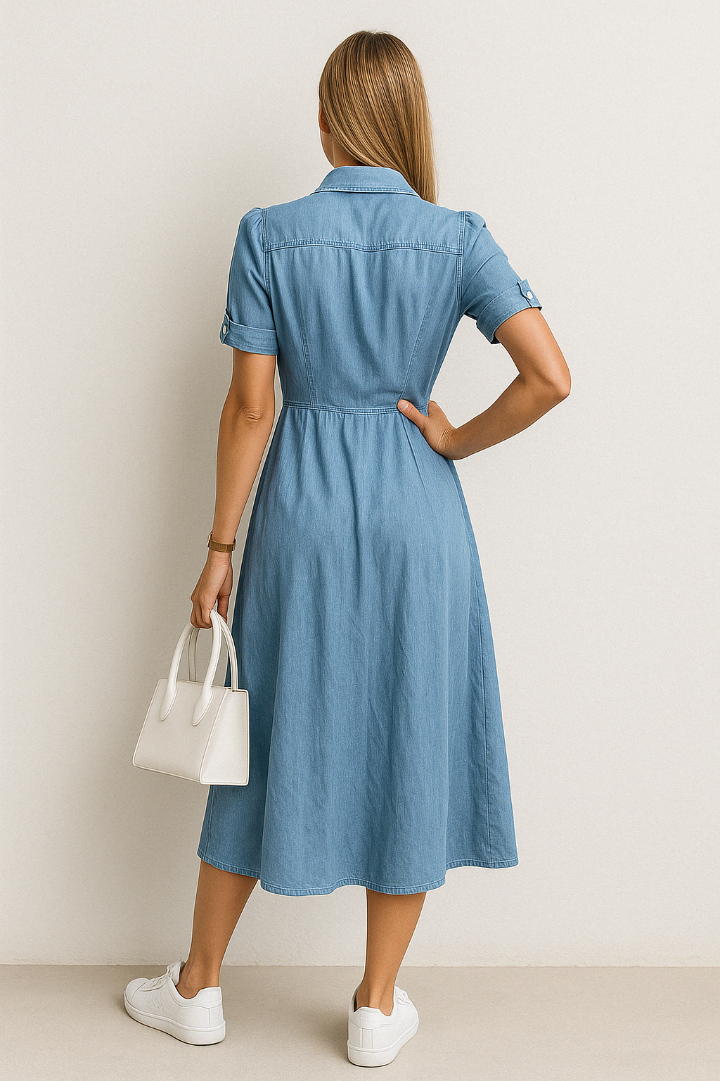 Ingeborga | Classic Denim Midi Dress