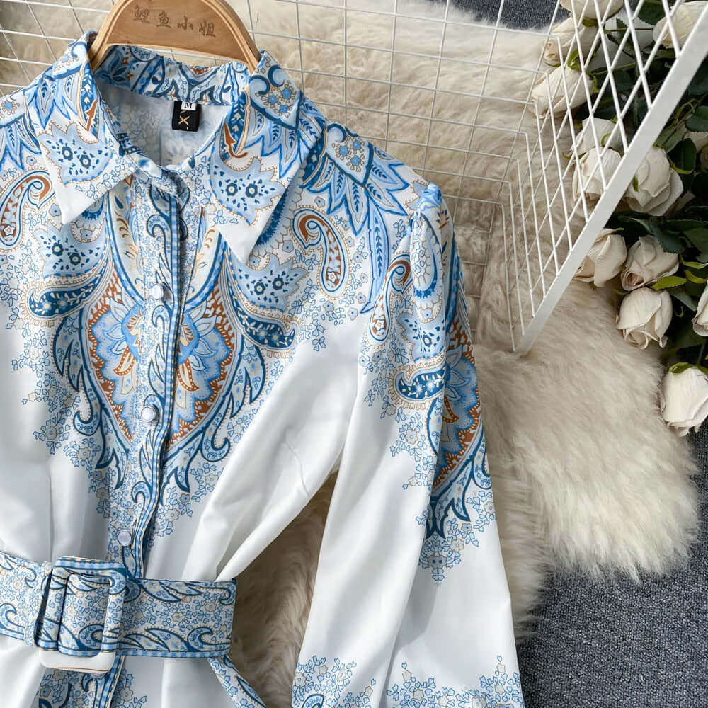 Brunhilde | Floral Belted A-Line Dress