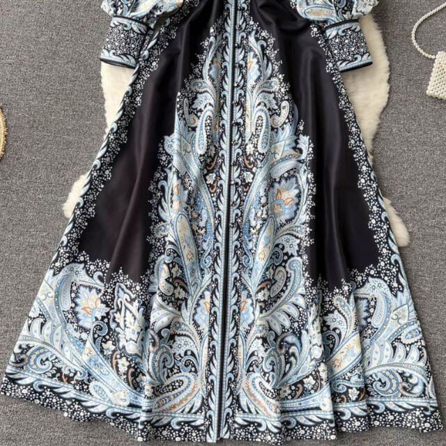 Brunhilde | Floral Belted A-Line Dress