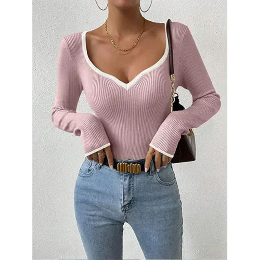 Pavla | V-Neck Long Sleeve Top