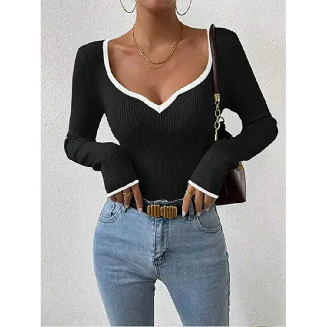 Pavla | V-Neck Long Sleeve Top