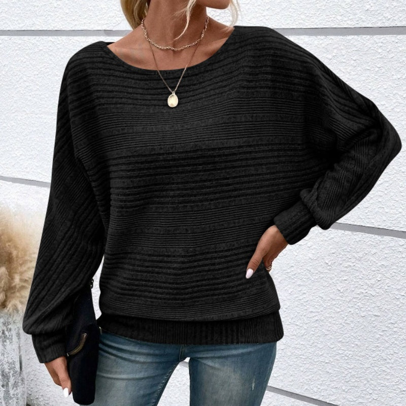 Long Sleeves Solid Striped Top