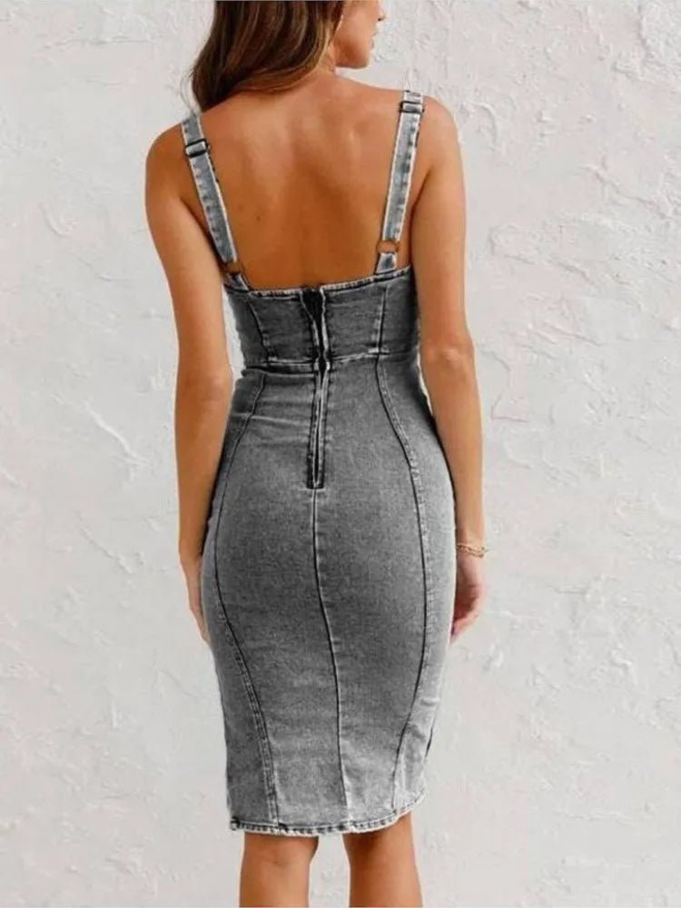 Annelise | Sculpted Denim Bodycon Dress