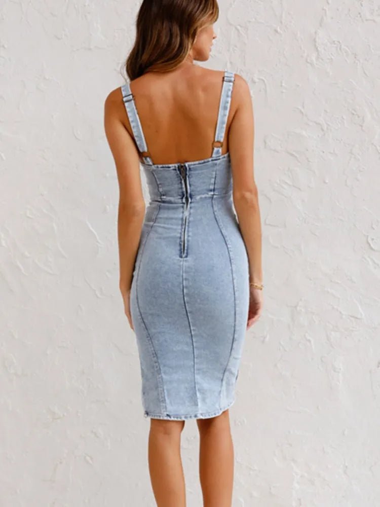 Annelise | Sculpted Denim Bodycon Dress