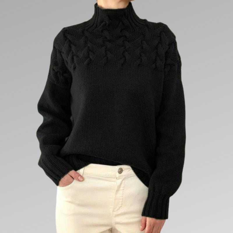 Helisande | Soft Ribbed Turtleneck Sweater