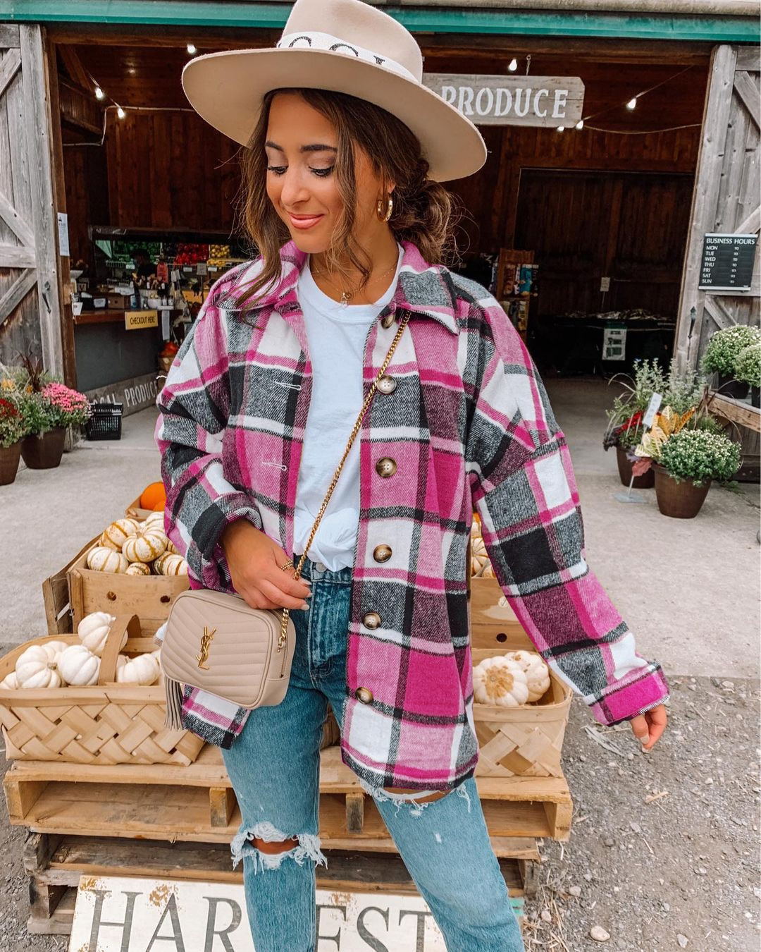 Zayana | Vintage Look Plaid Long Sleeve Shirt
