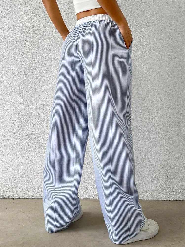 Zanithea | Wide-Leg Striped Casual Pants