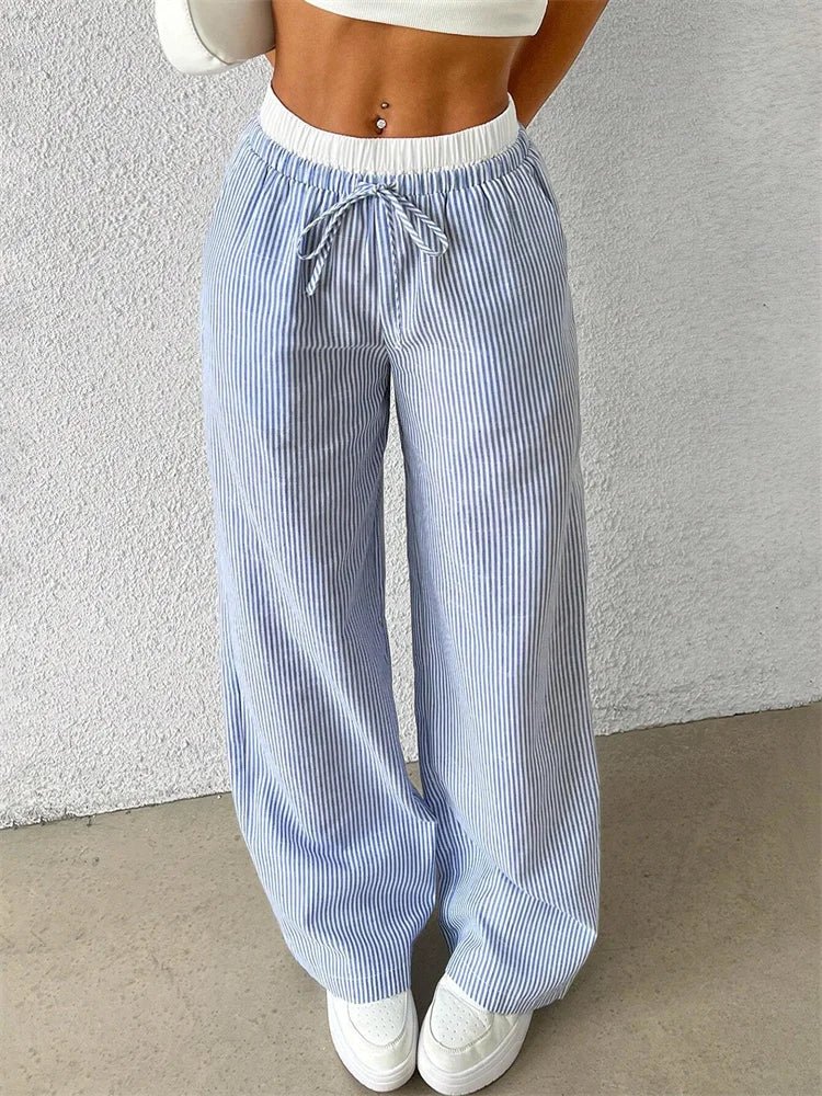 Zanithea | Wide-Leg Striped Casual Pants