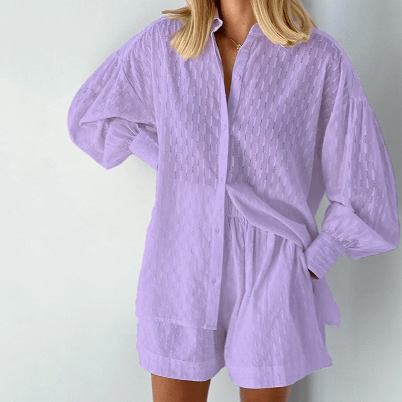 Mirelle | Button-Up Shirt and Shorts Set