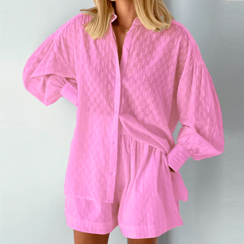 Mirelle | Button-Up Shirt and Shorts Set