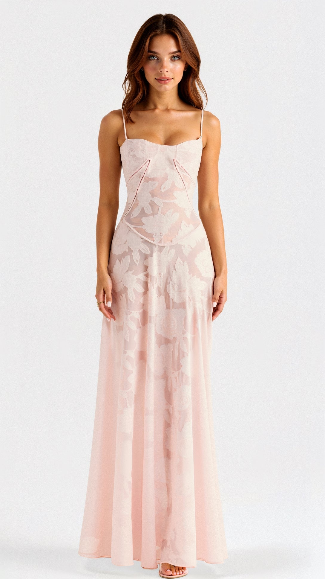 Elunara | Sheer Floral Maxi Dress