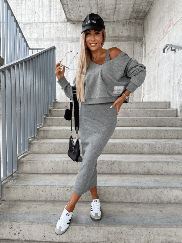 Evandra | Layered Knit and Dress Set