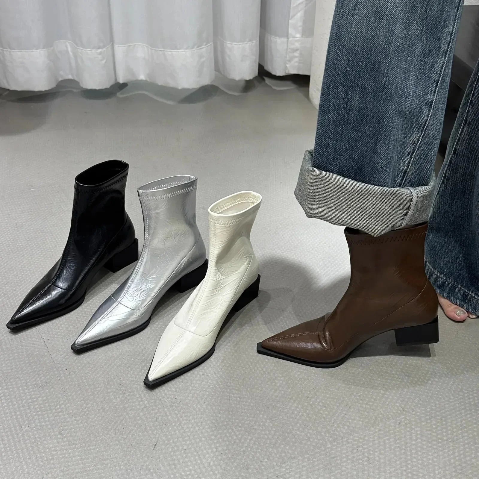 Beritha | Stylish Pointed Ankle Boots
