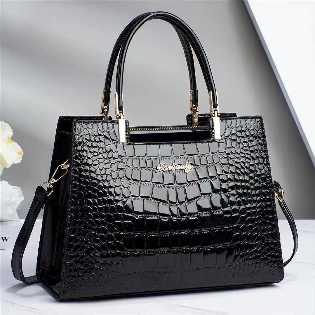 Melinda | Glossy Croc-Effect Handbag