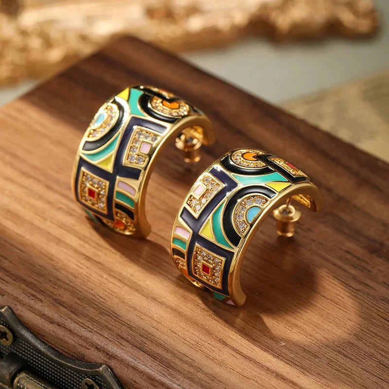 Zirella | Bold Geometric Drop Earrings