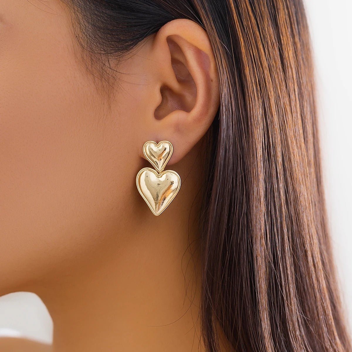 Tamsin | Elegant Twin Heart Drop Earrings