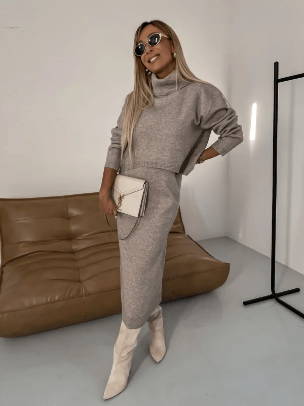 Armintha | Layered Turtleneck Dress Set