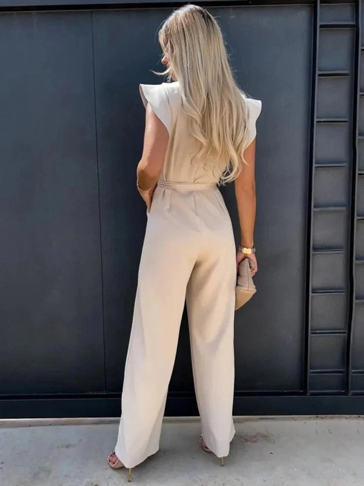 Emelind | Elegant Ruched Sleeve Jumpsuit