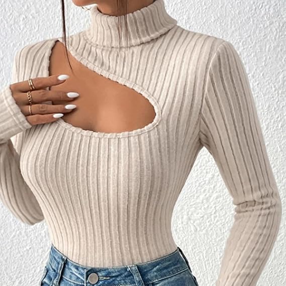 Selvina | Bold Cut-Out Turtleneck Sweater