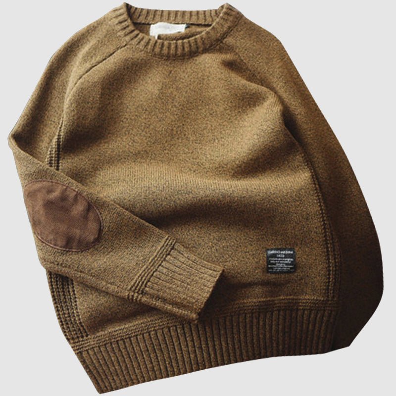 Haldor | Refined Knit Sweater with Elbow Patches