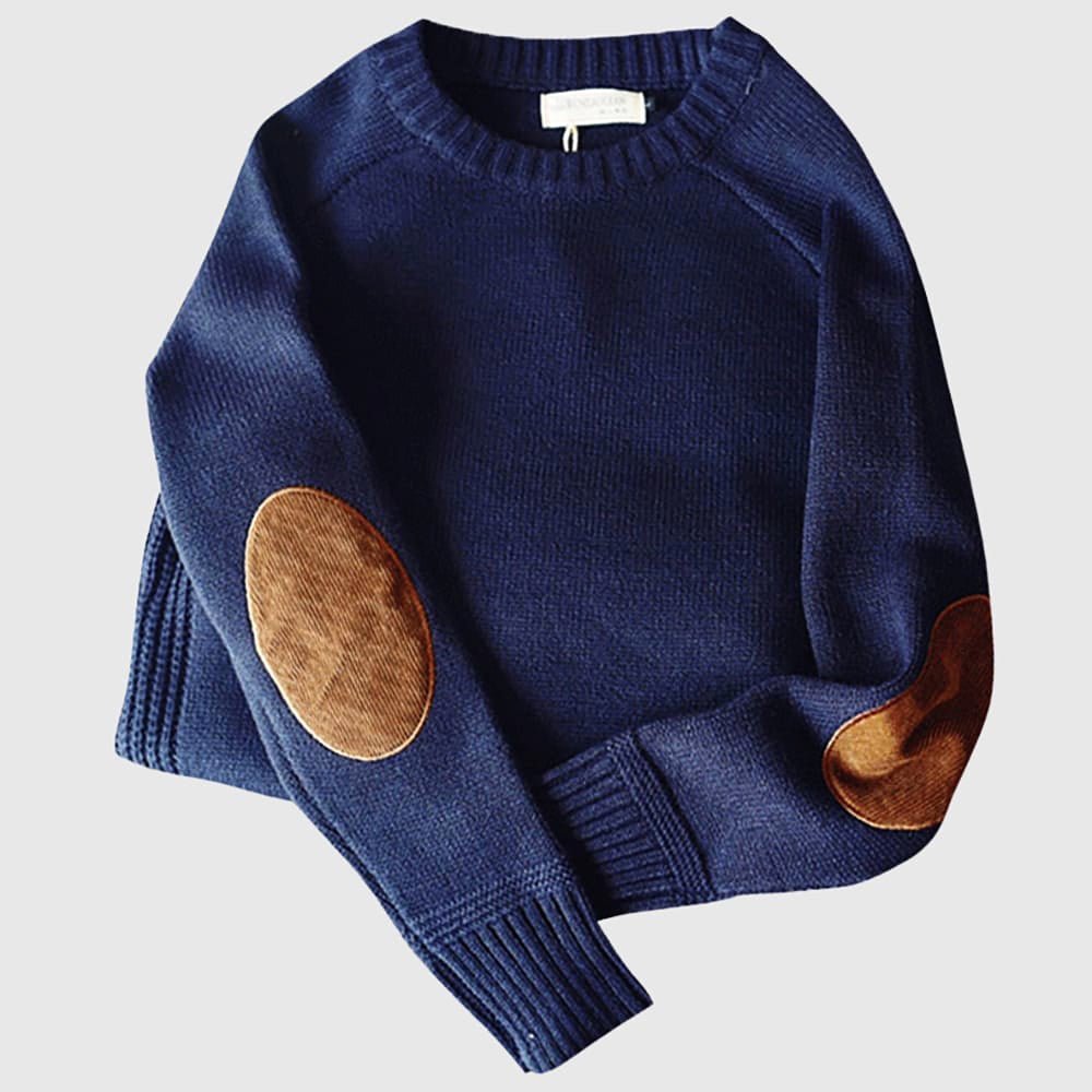 Haldor | Refined Knit Sweater with Elbow Patches