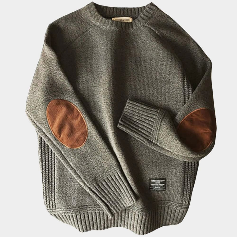 Haldor | Refined Knit Sweater with Elbow Patches