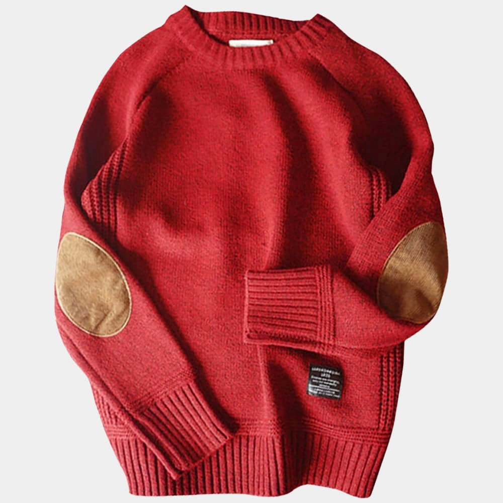 Haldor | Refined Knit Sweater with Elbow Patches