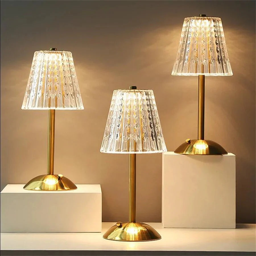 Pharos | Elegant Gold-Crystal Table Lamp