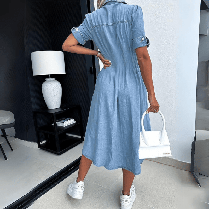 Ingeborga | Classic Denim Midi Dress