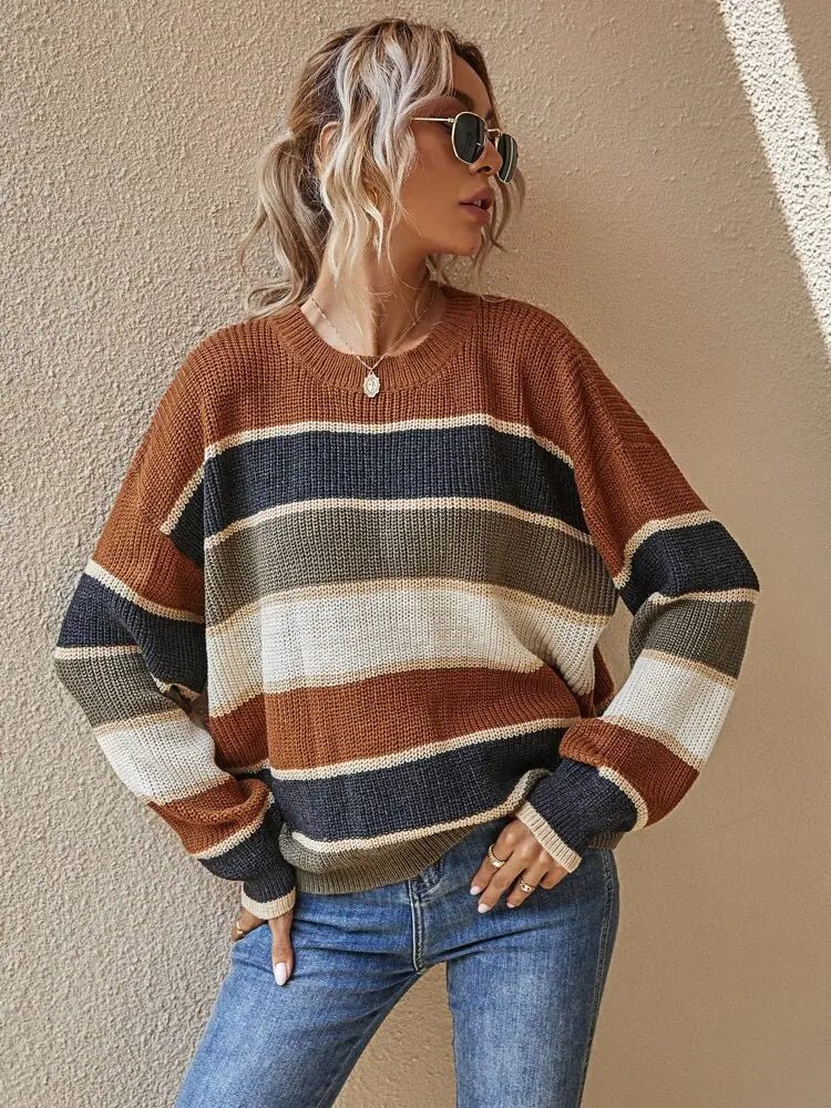 Kaelis | Cozy Striped Knit Sweater