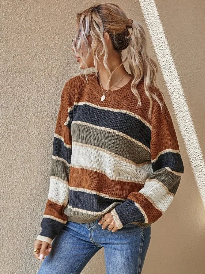 Kaelis | Cozy Striped Knit Sweater