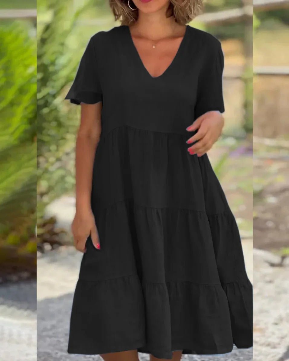 Luthmara | Chic Flowing V-Neck Dress