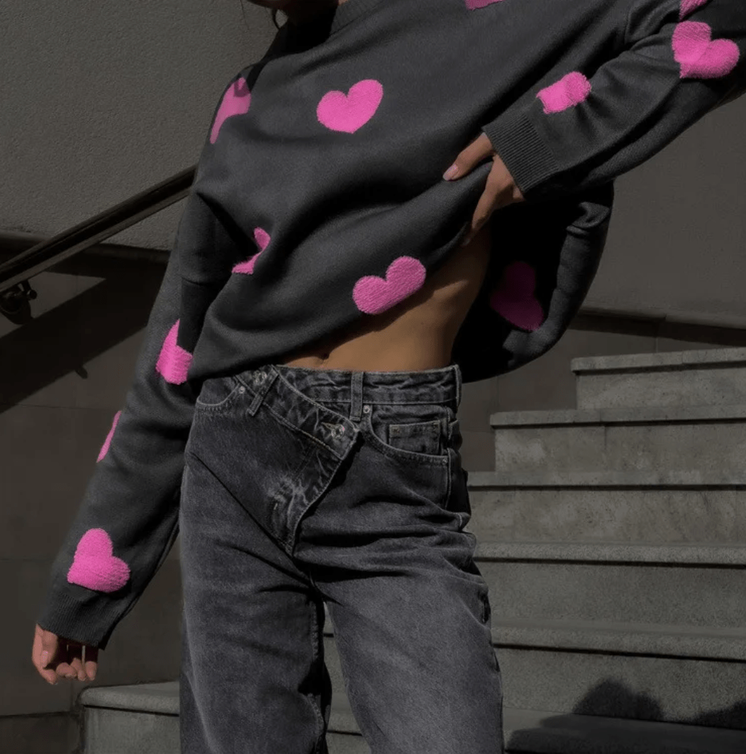 Lunavyn | Mini Heart Knit Sweater